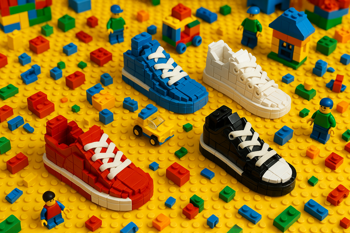 Juguetes y sneakers en lego